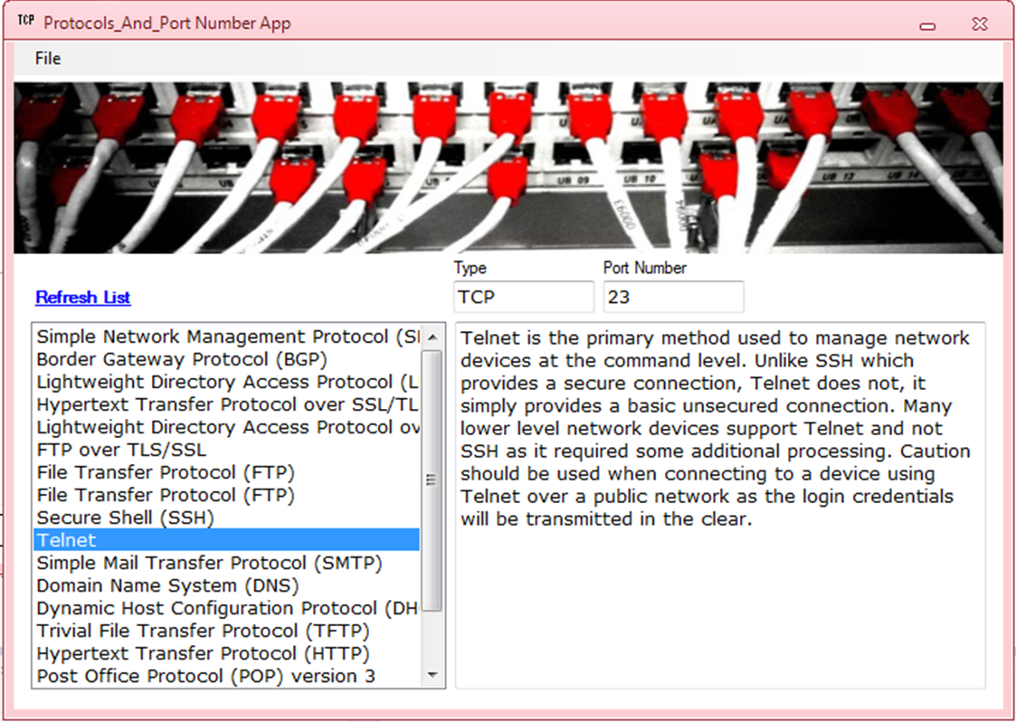 Mini Dictionary of TCP/IP Ports and Protocols SourceCodester
